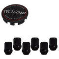 Evocorse - Fixing kit: 1 hubcap (C20), 1 Evocorse matt black badge (L32), 6 closed end lug nuts M14x1.5 (zinc. black)(D5-ZN)