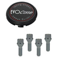 Evocorse - Fixing kit: 1 hubcap (C120), 1 Evocorse matt black badge (L51), 4 screws M12x1.25 (027)