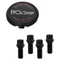 Evocorse - Fixing kit: 1 hubcap (C120), 1 Evocorse matt black badge (L51), 4 black screws M12x1.25 (027-ZN)