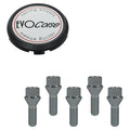 Evocorse - Fixing kit: 1 hubcap (C120), 1 Evocorse brushed badge (L50), 5 screws M12x1.25 (027)