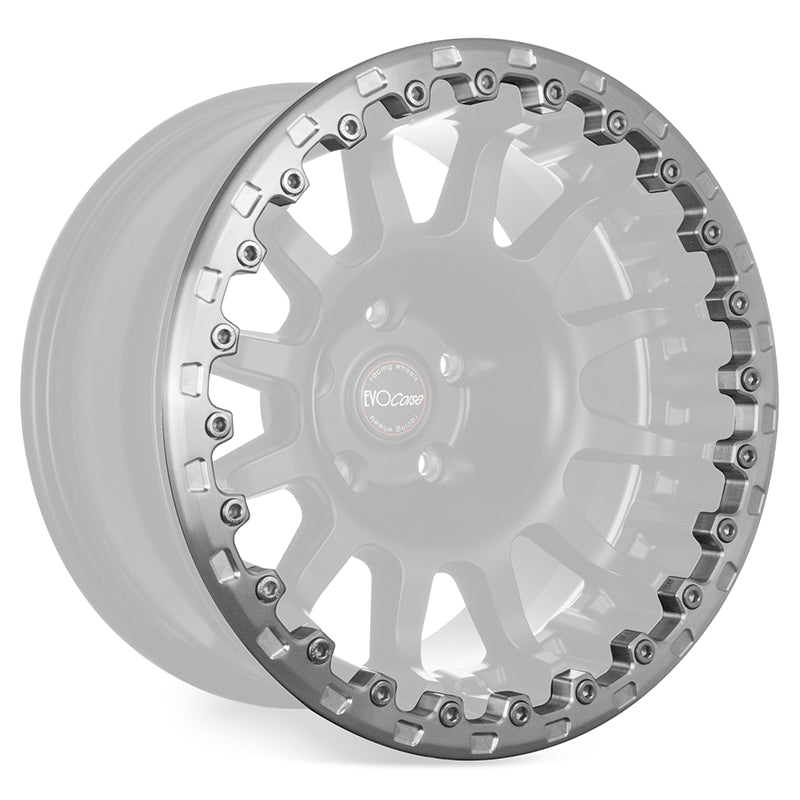 Evocorse - Beadlock forged ring for Atlas wheel brushed, includes 24 stainless steel screws