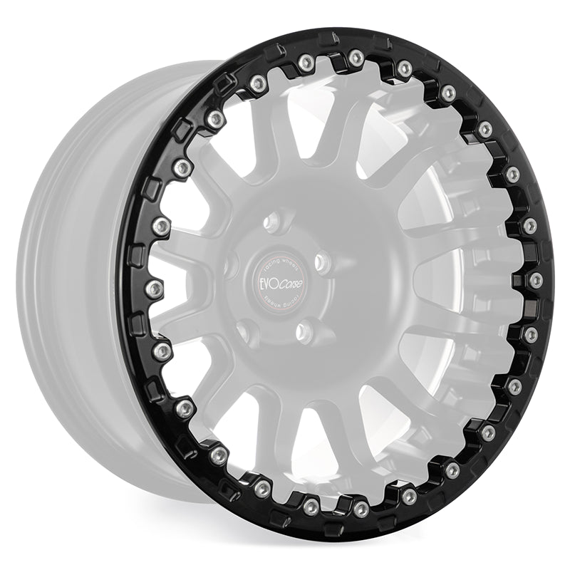 Evocorse - Beadlock forged ring for Atlas wheel glossy black color, includes 24 stainless steel screws