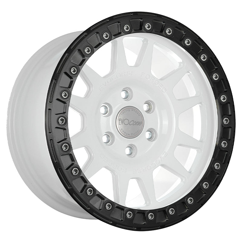 Evocorse - Beadlock forged ring for DAKARFORGED BEADLOCK wheel glossy black, includes 24 stainless steel screws