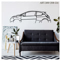 208 GTI - Metal car silhouette - Ravasicorse