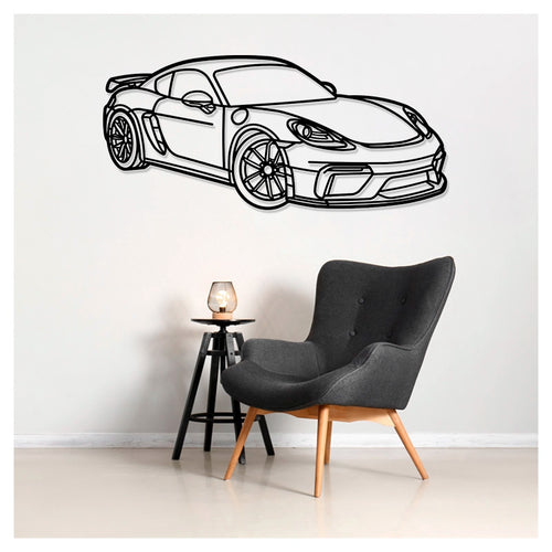 Cayman GT4 Front - Metal car silhouette