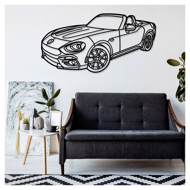 124 SPIDER Front - Metal car silhouette