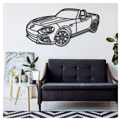 124 SPIDER Front - Metal car silhouette