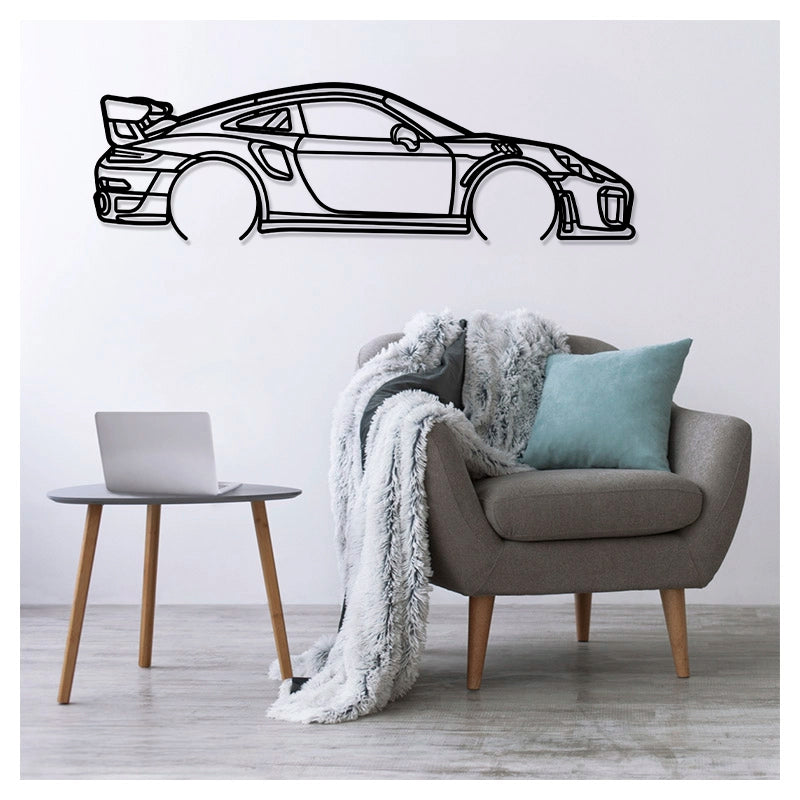 911 GT2 RS - Metal car silhouette