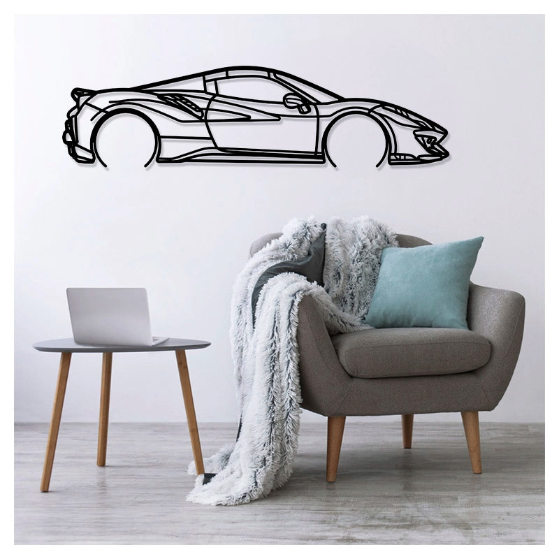 488 PISTA SPIDER - Metal car silhouette