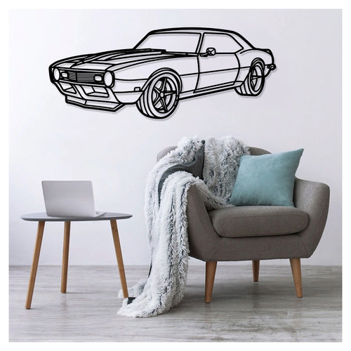 CAMARO SS 1968 Front - Metal car silhouette