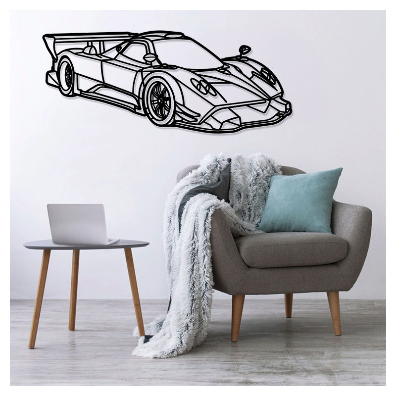 ZONDA R Front - Metal car silhouette