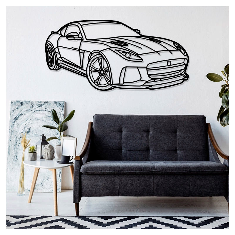 F-TYPE SVR Front - Metal car silhouette