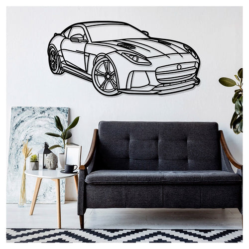 F-TYPE SVR Front - Metal car silhouette