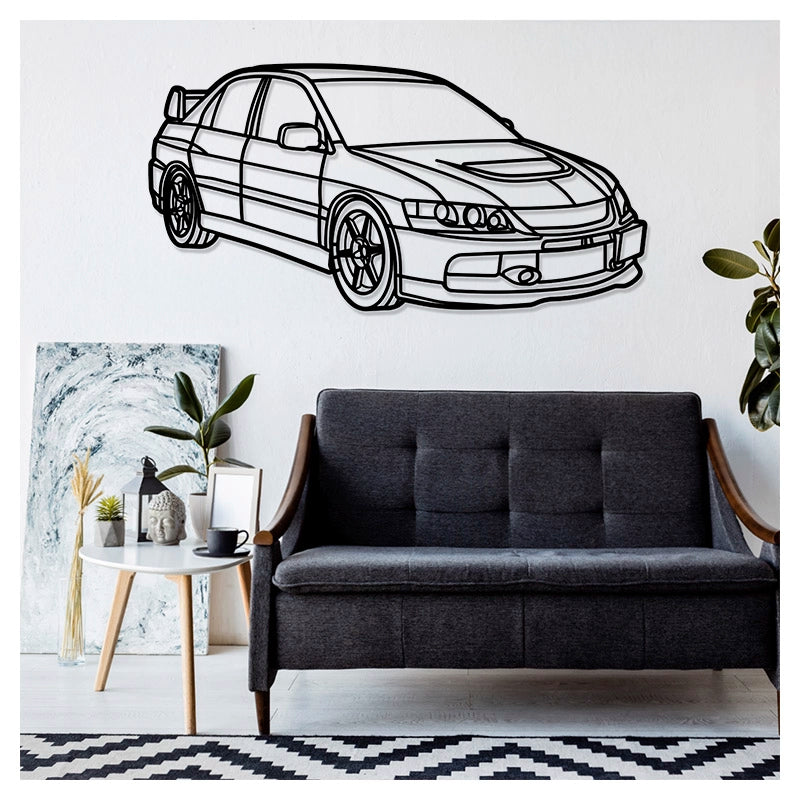 LANCER EVO 9 Front - Metal car silhouette