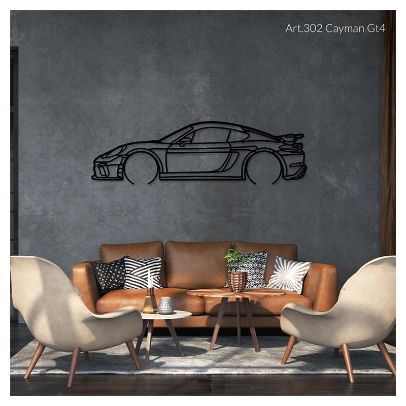 CAYMAN GT4 - Metal car silhouette - Ravasicorse