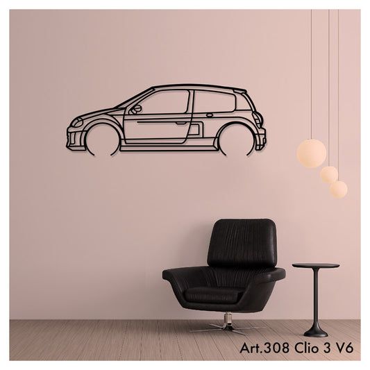 CLIO 3 V6 - Metal car silhouette