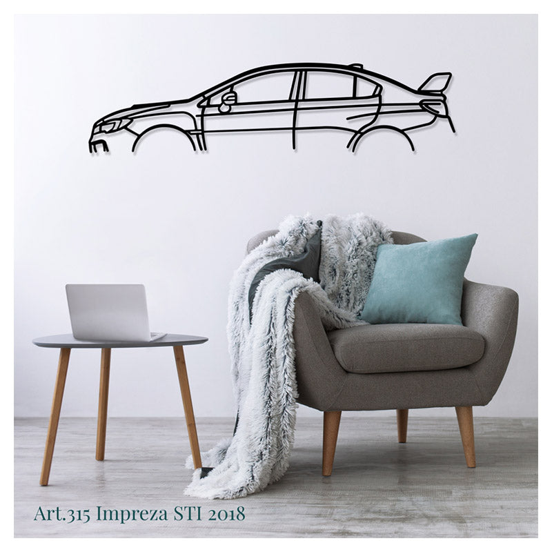 IMPREZA STI 2018 - Metal car silhouette - Ravasicorse