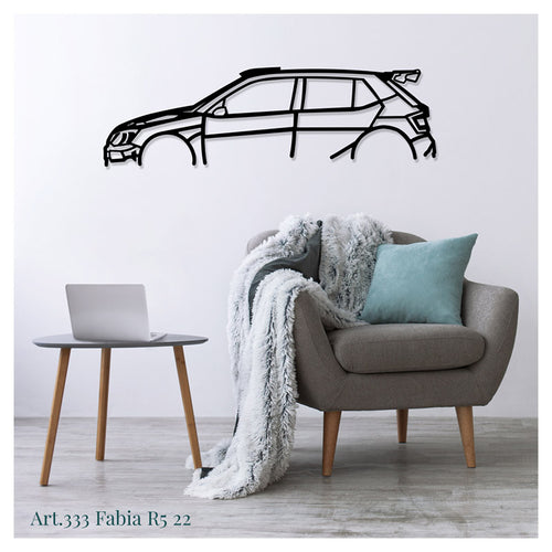 FABIA R5 22 - Metal car silhouette - Ravasicorse