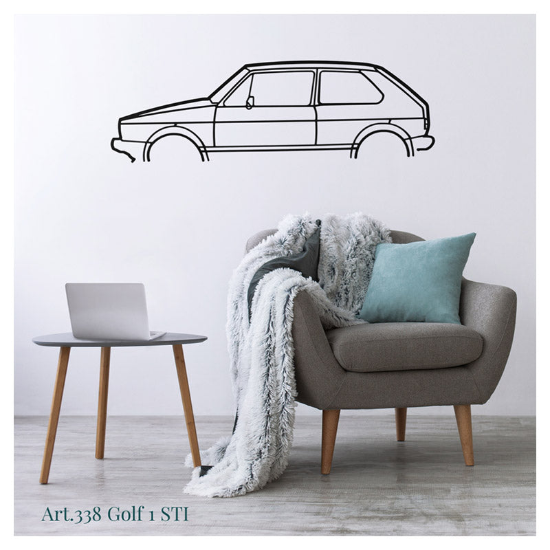 GOLF 1 GTI - Metal car silhouette - Ravasicorse