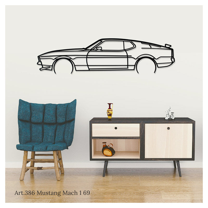 MUSTANG MACH 1 69 - Metal car silhouette - Ravasicorse