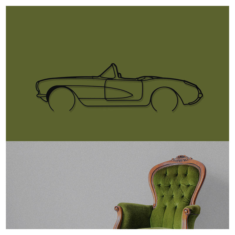CORVETTE CLASSIC 1957 - Metal car silhouette - Ravasicorse