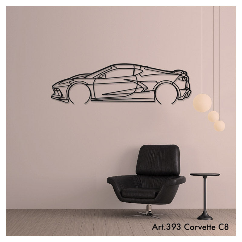 CORVETTE C8 - Metal car silhouette - Ravasicorse