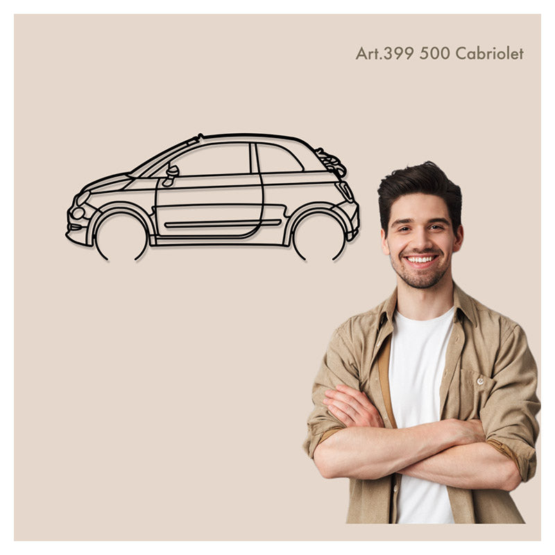 500 CABRIOLET - Metal car silhouette - Ravasicorse
