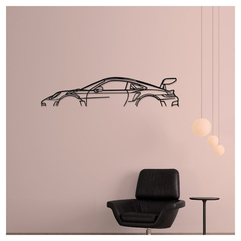 992 GT3RS - Metal car silhouette