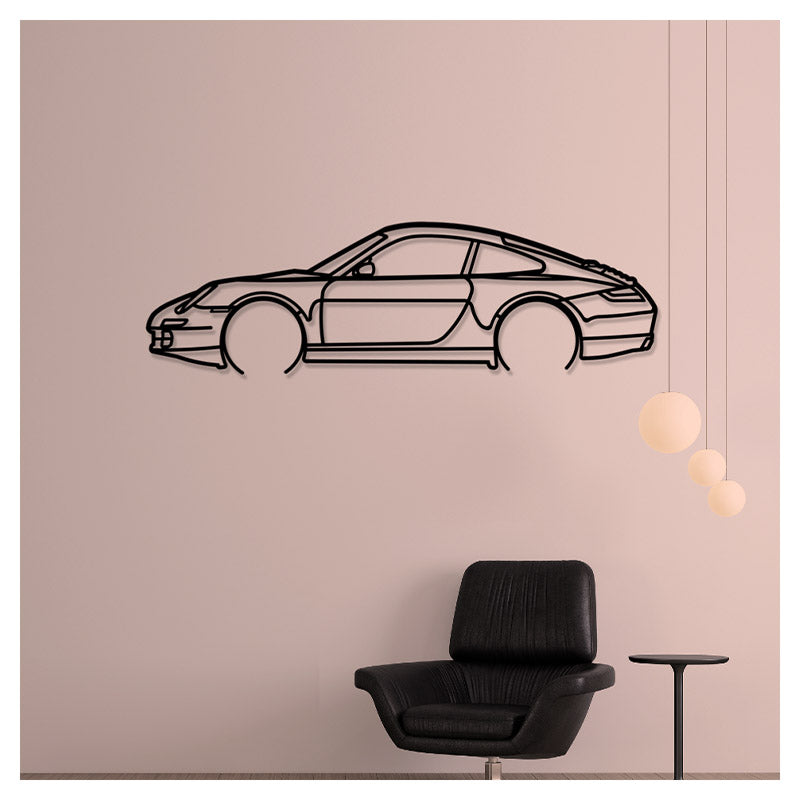 PORSCHE 997 - Metal car silhouette - Ravasicorse