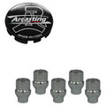 Evocorse - Fixing kit: 1 hubcap (C11), 1 Arcasting matt black badge (L13), 5 closed lug nuts with shank M12x1.25 (047)