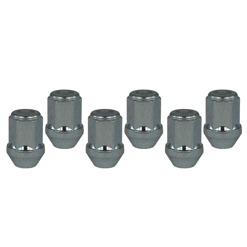 Evocorse - Fixing kit: Closed end lug nut for alloy wheels, thread M14x2, hex 19, length 41 mm - White zinc
