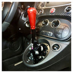 DNA Racing - Abarth 500 - Kit torretta cambio regolabile anodizzata nera con pomello 695 style rosso