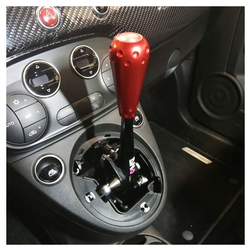 DNA Racing - Abarth 500 - Kit torretta cambio regolabile anodizzata nera con pomello 695 style rosso