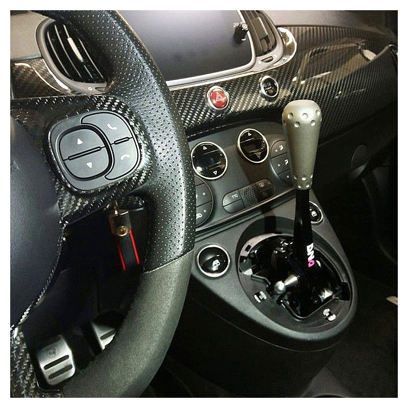 DNA Racing - Abarth 500 - Kit torretta cambio regolabile anodizzata nera con pomello 695 style titanio