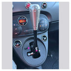 DNA Racing - Abarth 500 - Kit torretta cambio regolabile anodizzata nera con pomello grigio