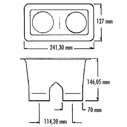 Doppio Air Duct 2xØ70 mm