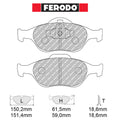 Ferodo - Kit pastiglie freno (FCP1394) - Ravasicorse