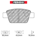 Ferodo - Kit pastiglie freno (FCP1469) - Alfa Romeo Mito 1.4T QV 175 Hp - Rear - Ravasicorse