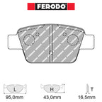 Ferodo - Kit pastiglie freno (FCP1469) - Alfa Romeo Mito 1.4T QV 175 Hp - Rear - Ravasicorse