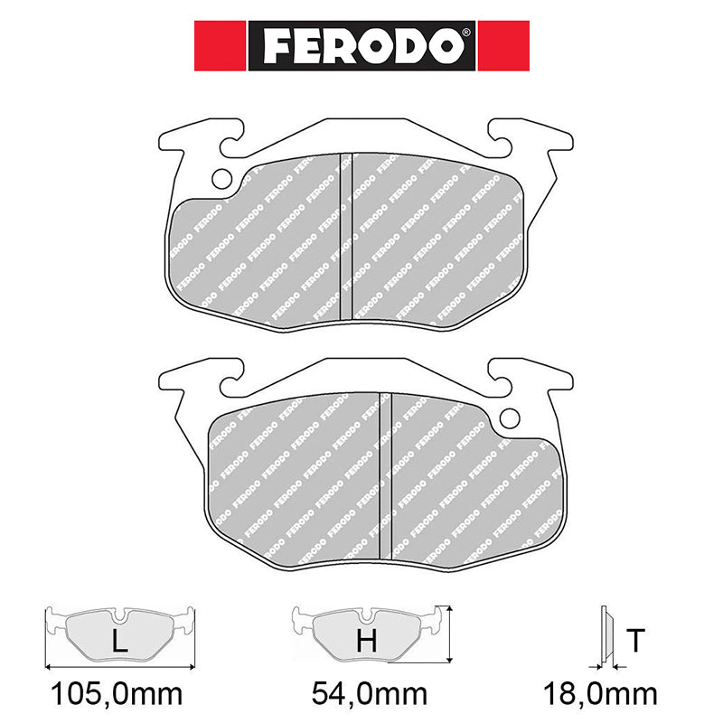 Ferodo - Kit pastiglie freno (FCP393) - Peugeot 205 1.6 GTI - Front - Ravasicorse