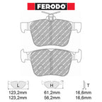 Ferodo - Kit pastiglie freno (FCP4697) - Volkswagen Golf VII 2.0 GTi 155/180 kw - Rear - Ravasicorse