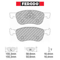 Ferodo - Kit pastiglie freno (FCP4816) - Ford Fiesta ST Mk7 1.5T Ecoboost 200 HP - Front - Ravasicorse