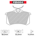 Ferodo - Kit pastiglie freno (FCP726) - Lancia Delta 2.0 HF Int. 16V Evo - Rear - Ravasicorse
