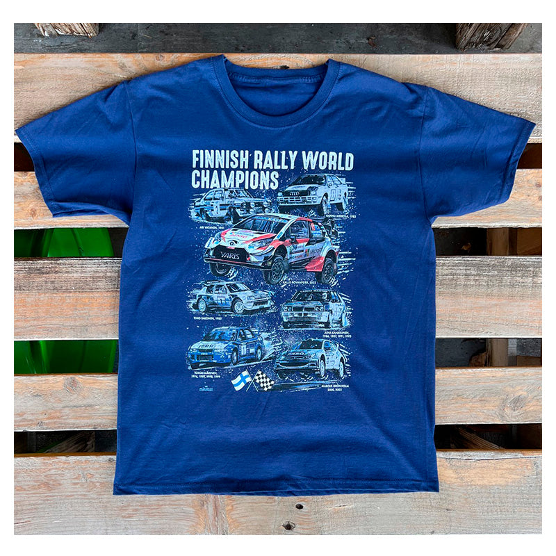 T-Shirt Finnish Rally World Champions (blue) - Ravasicorse