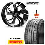 Set Audi e-tron, Q8, SQ8, RS Q8 - GMP Rebel 10.0x23" ET18 (Black Diamond) & Pirelli P-Zero PZ4 295/35R23 108Y - Ravasicorse