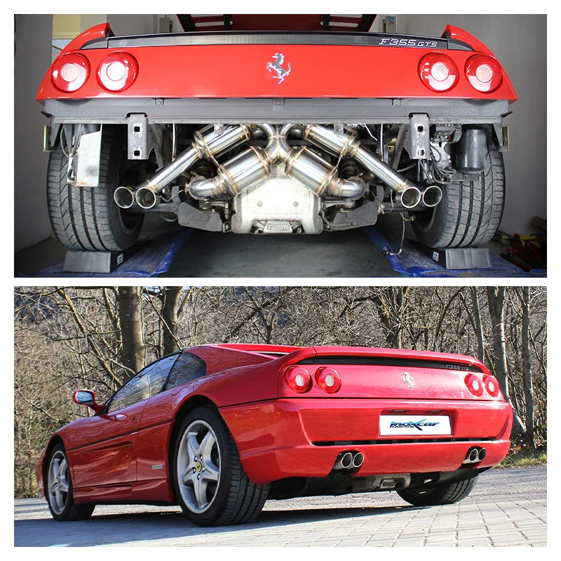 Inoxcar - Finale con silenziatore 2 x Ø60 mm DX+SX (Racing) - Ferrari F355 GTS Targa 3.5 (381 Hp)