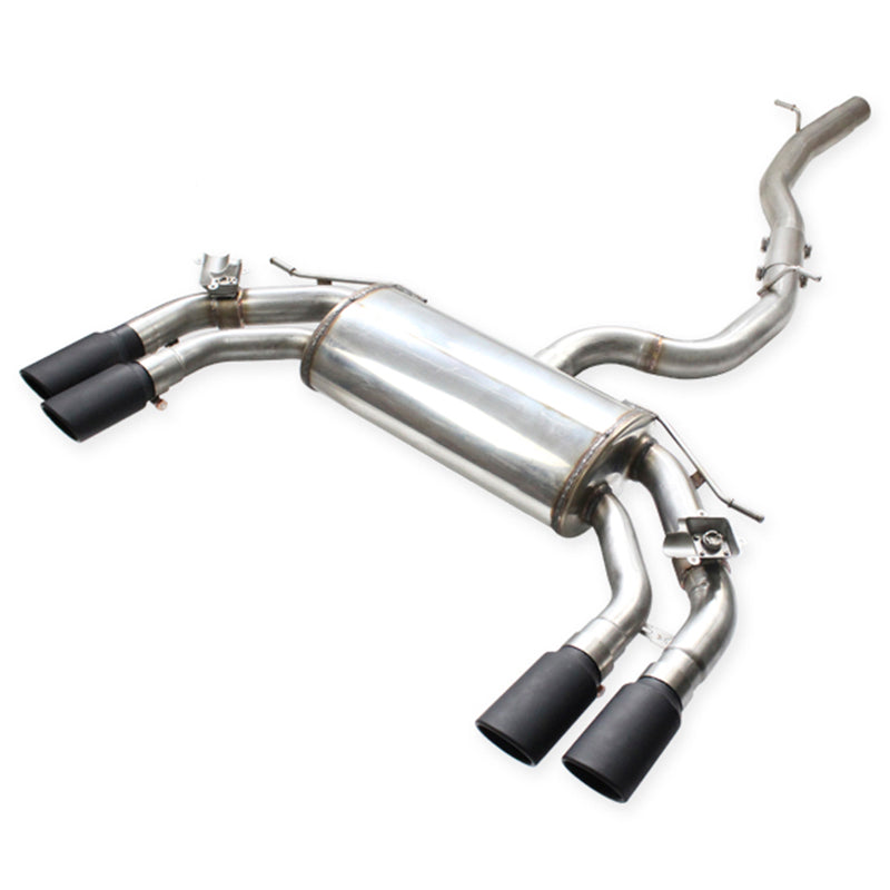 Inoxcar - Centrale diretto + Finale con silenziatore 2x90x70 mm DX+SX (Race Black Matt) + Valvole - Ravasicorse
