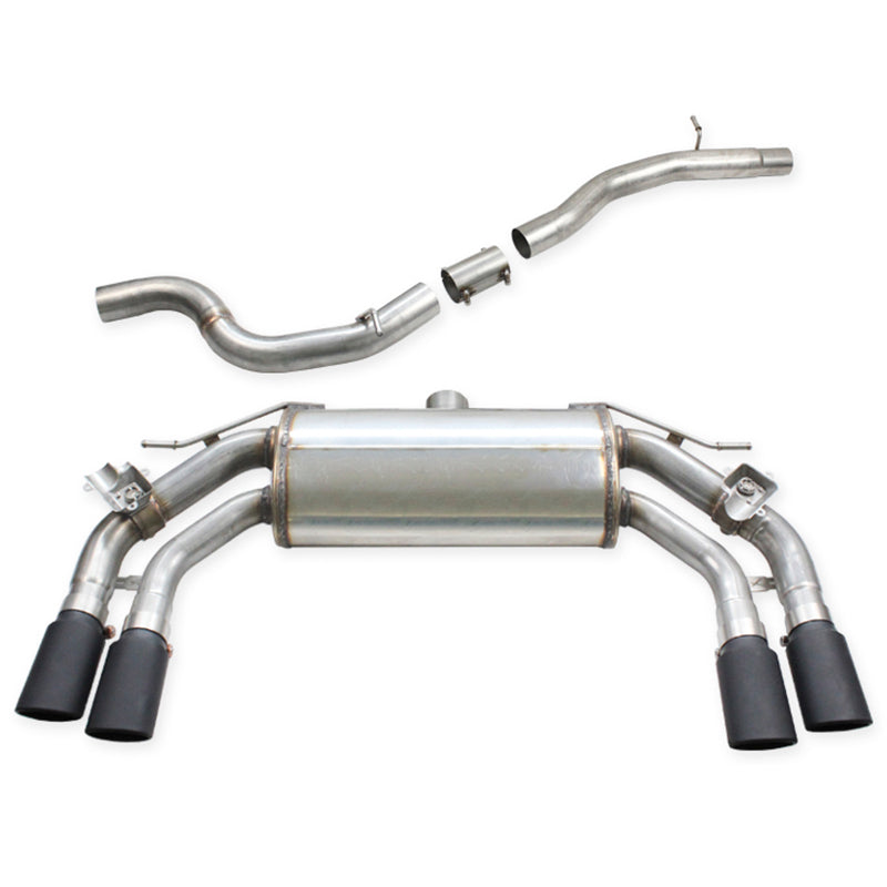 Inoxcar - Centrale diretto + Finale con silenziatore 2x90x70 mm DX+SX (Race Black Matt) + Valvole - Ravasicorse