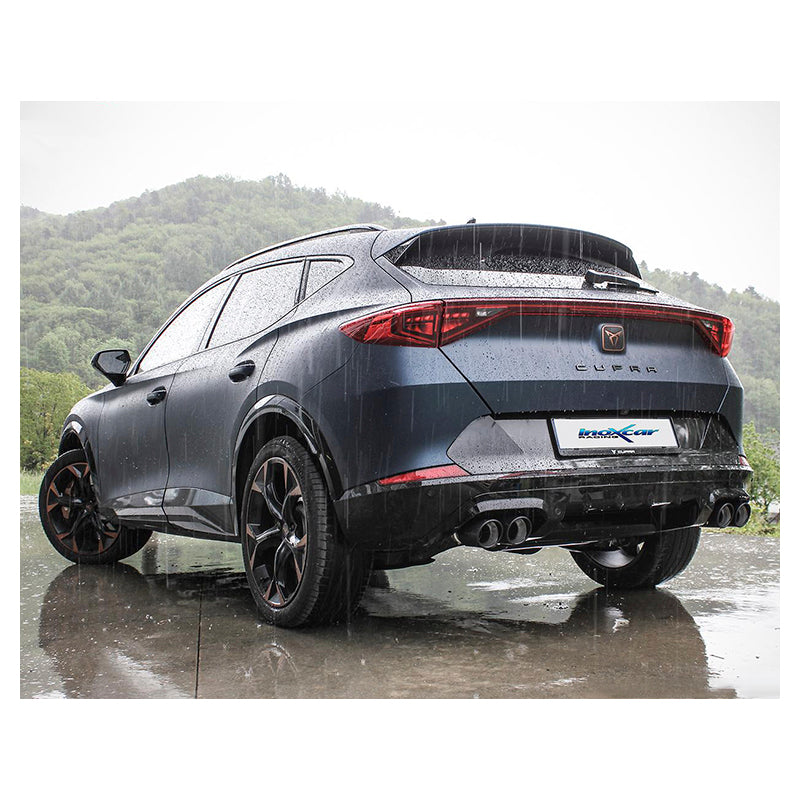 Inoxcar - Finale con silenziatore 2 x Ø90 mm DX+SX (Angled Matt Black) con valvole - Ravasicorse