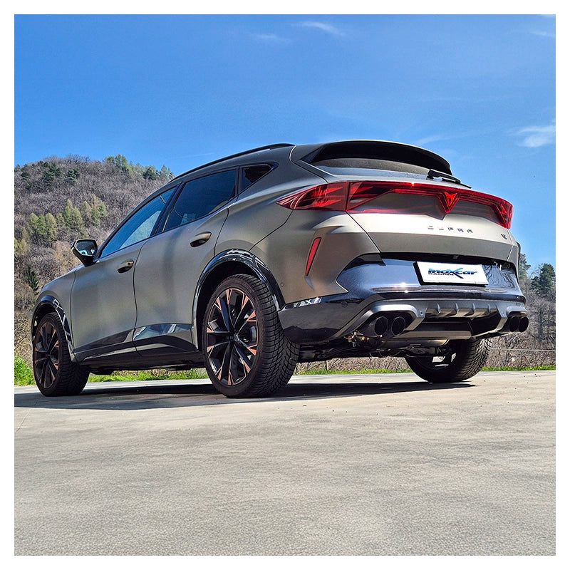 Inoxcar - Tubo centrale diretto Ø70 mm + Finale con silenziatore 2 x Ø90 mm DX+SX (Ceramic) + Valvole